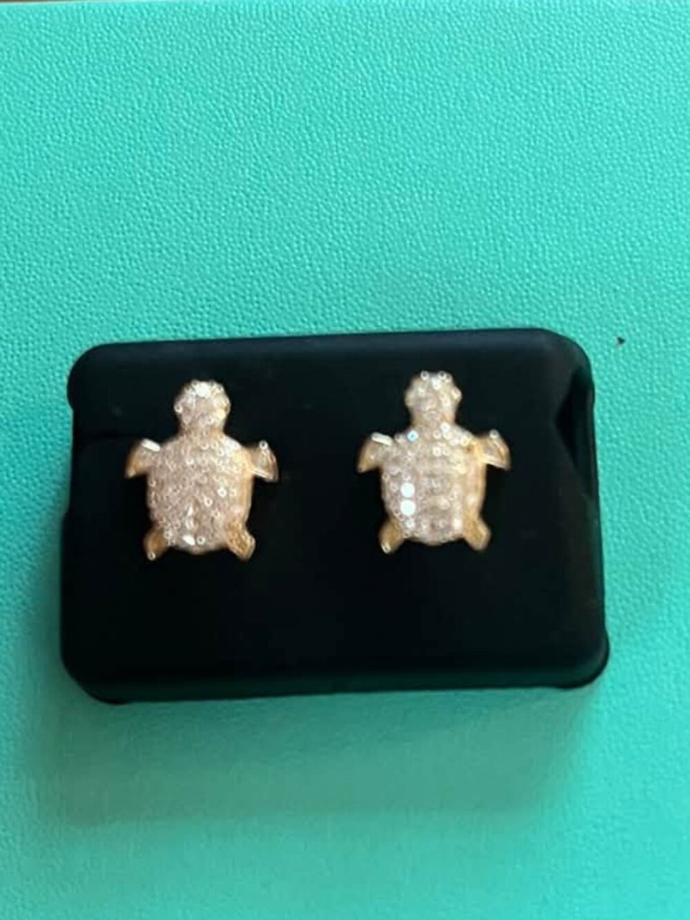 Moissanite Turtle Stud Earrings 925 Sterling Silver 0.75CTW Flawed Read